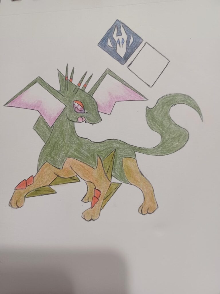 CHEWPYEON-The Night Ghoul Pokemon. A Chupacabra Dragon Eeveelution.