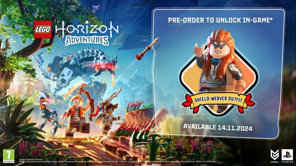 LEGO Horizon Adventures is now available for pre-order. Get it now to unlock the LEGO Shield-Weaver Outfit in-game!