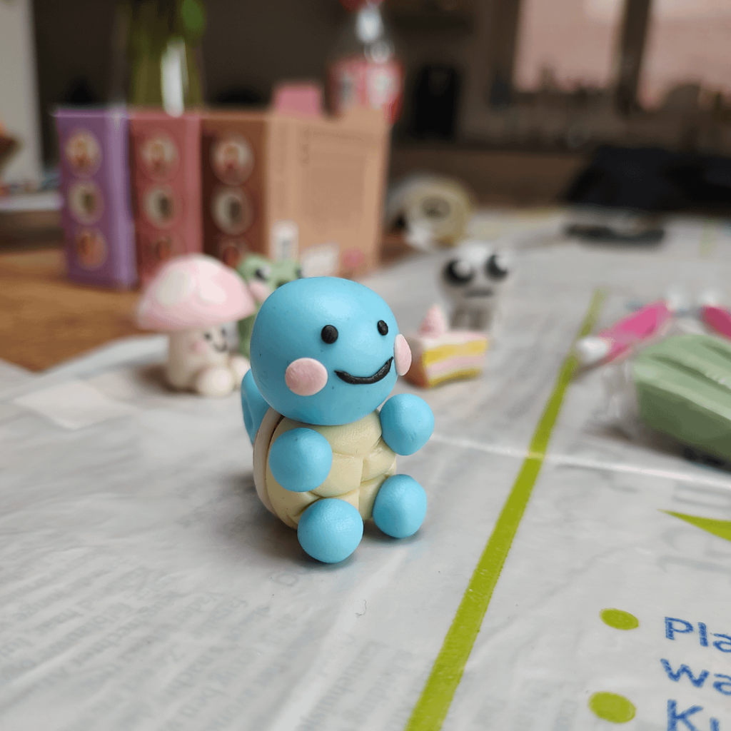 I made a polymer clay Squirtle and accidentally put on his tail backwards, so I like to pretend it's just a Ditto that's a little bad at transform