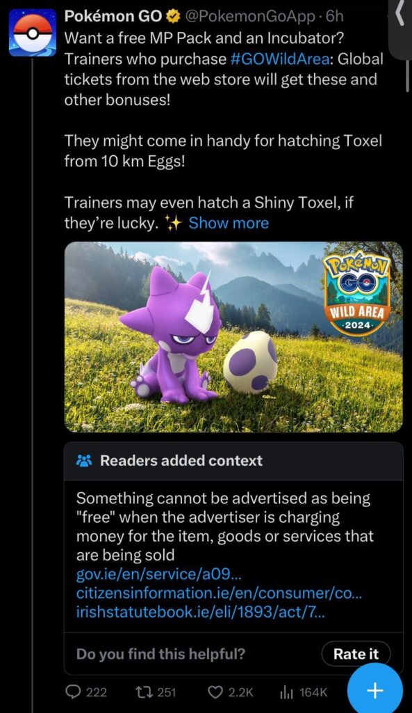 Pokémon go getting Community Noted on X😭