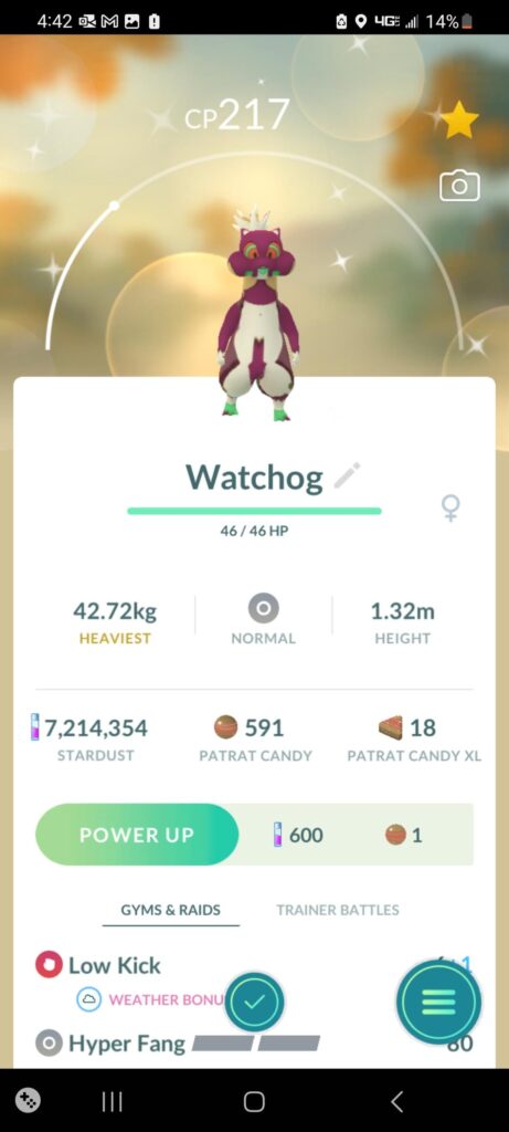 I caught a shiny Patrat. When I evolved him the Watchog's skin was backwards