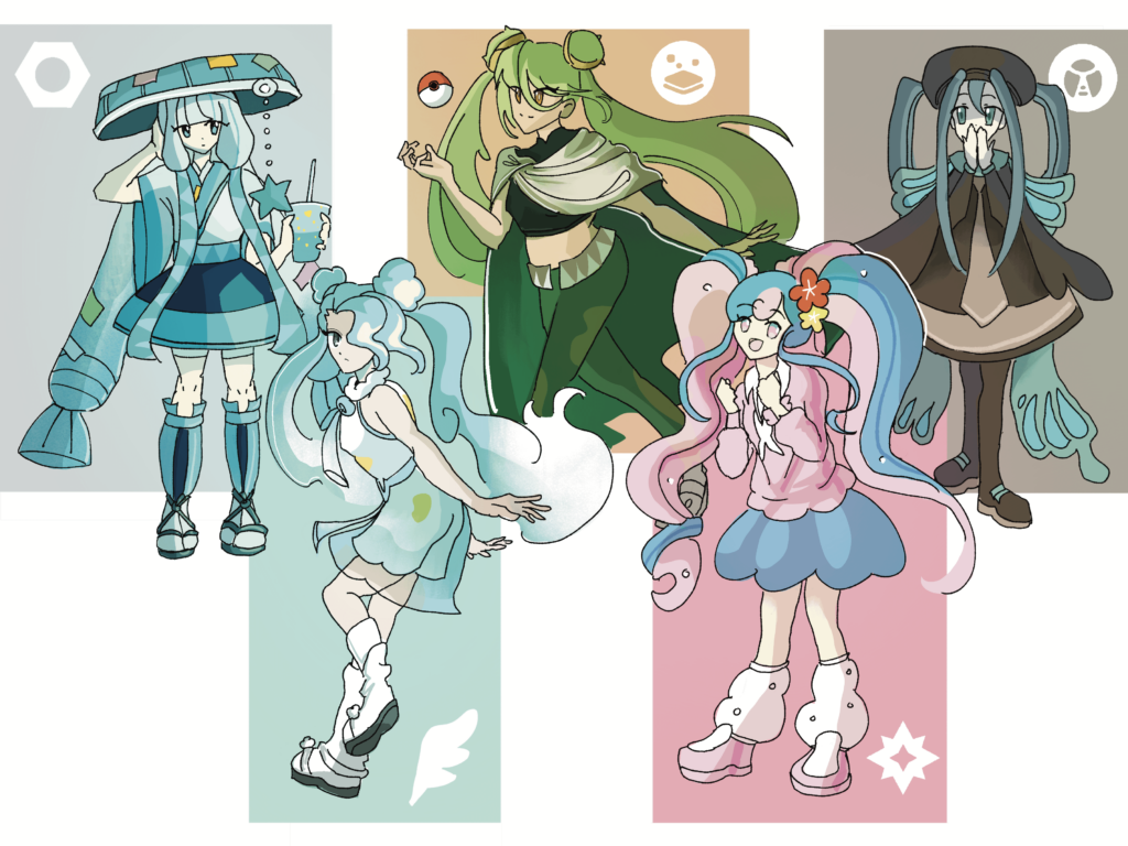 I drew some Pokemikus! (OC)
