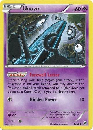 Fun Fact: the Unown in this card spell out 'nanda?' which in English translates to 'what?'.