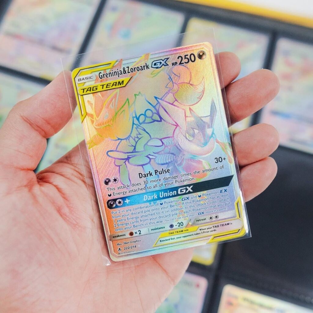 Recently acquired, Greninja & Zoroark GX Rainbow to finally complete Sun & Moon’s Unbroken Bond set. 💯