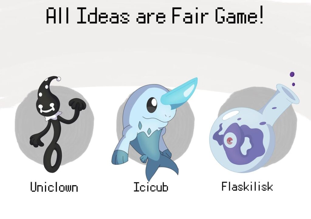 Created some Fakemon for my region based off some ideas my friends gave me