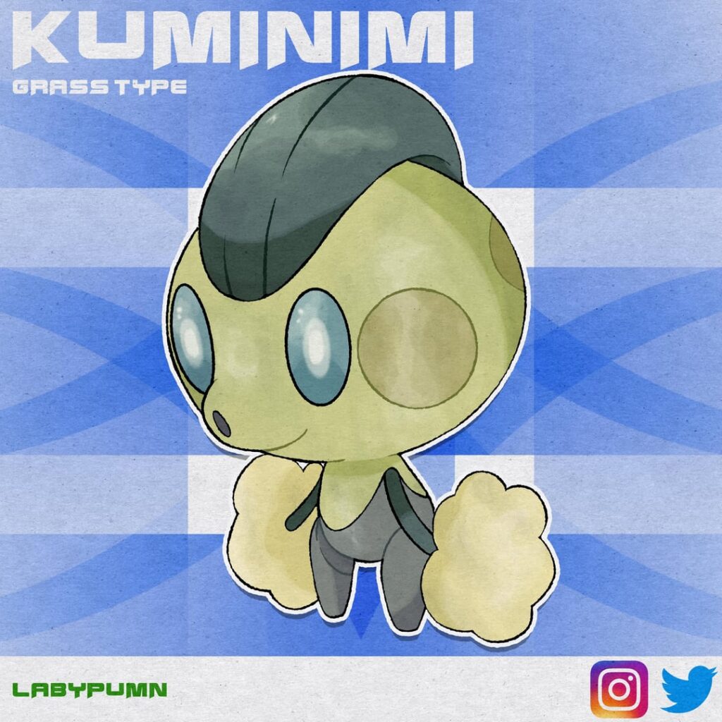 The starter trio of Maritida, my underwater Pokémon region! Kuminimi, Eelpy & Soliza
