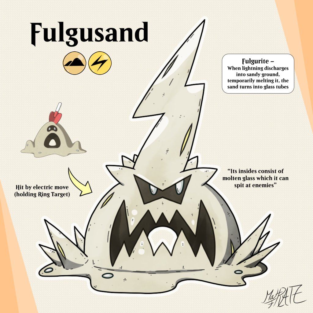 Alternate Evolution for Sandygast based on lightning striking a beach