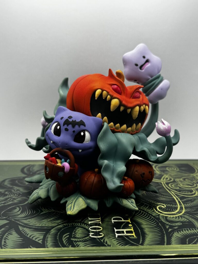 I 3D printed and painted a spooky Halloween Bulbasaur