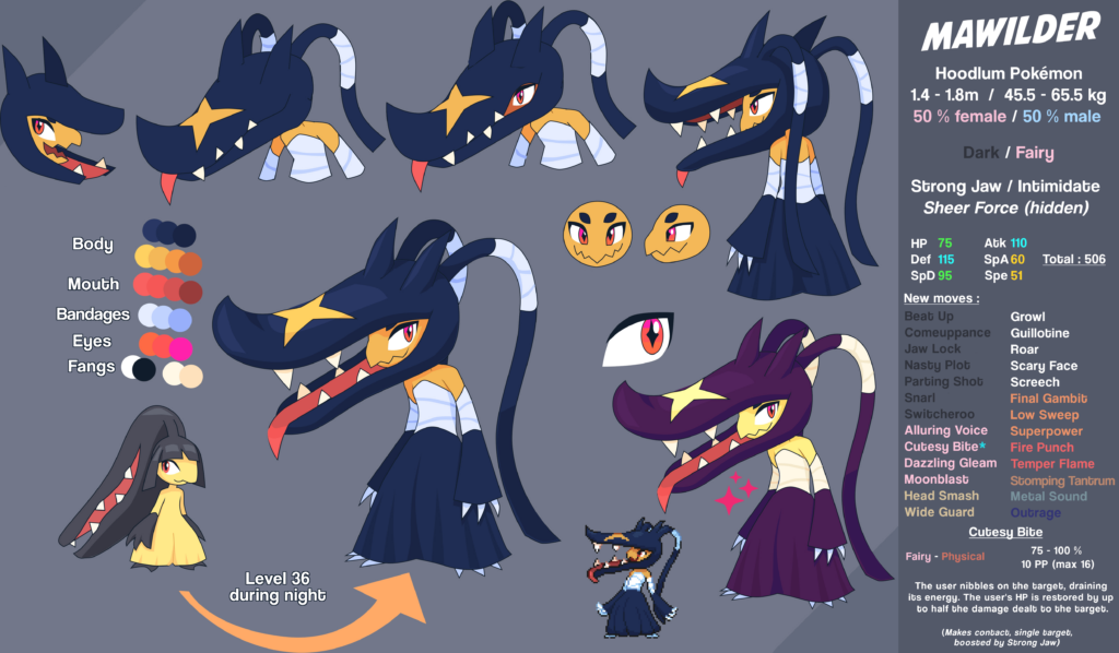Some drawings of my Mawile evolution !
