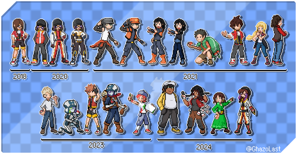 Pokémon Trainers Sprites I've made over the last 6 years