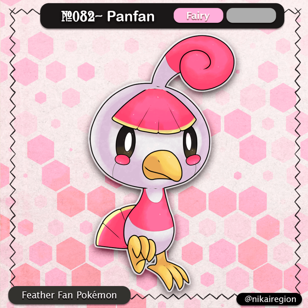Cute Little Bird Pokémon - Fairy Peacock Fakemon - Japanese Feather Fan - @nikairegion