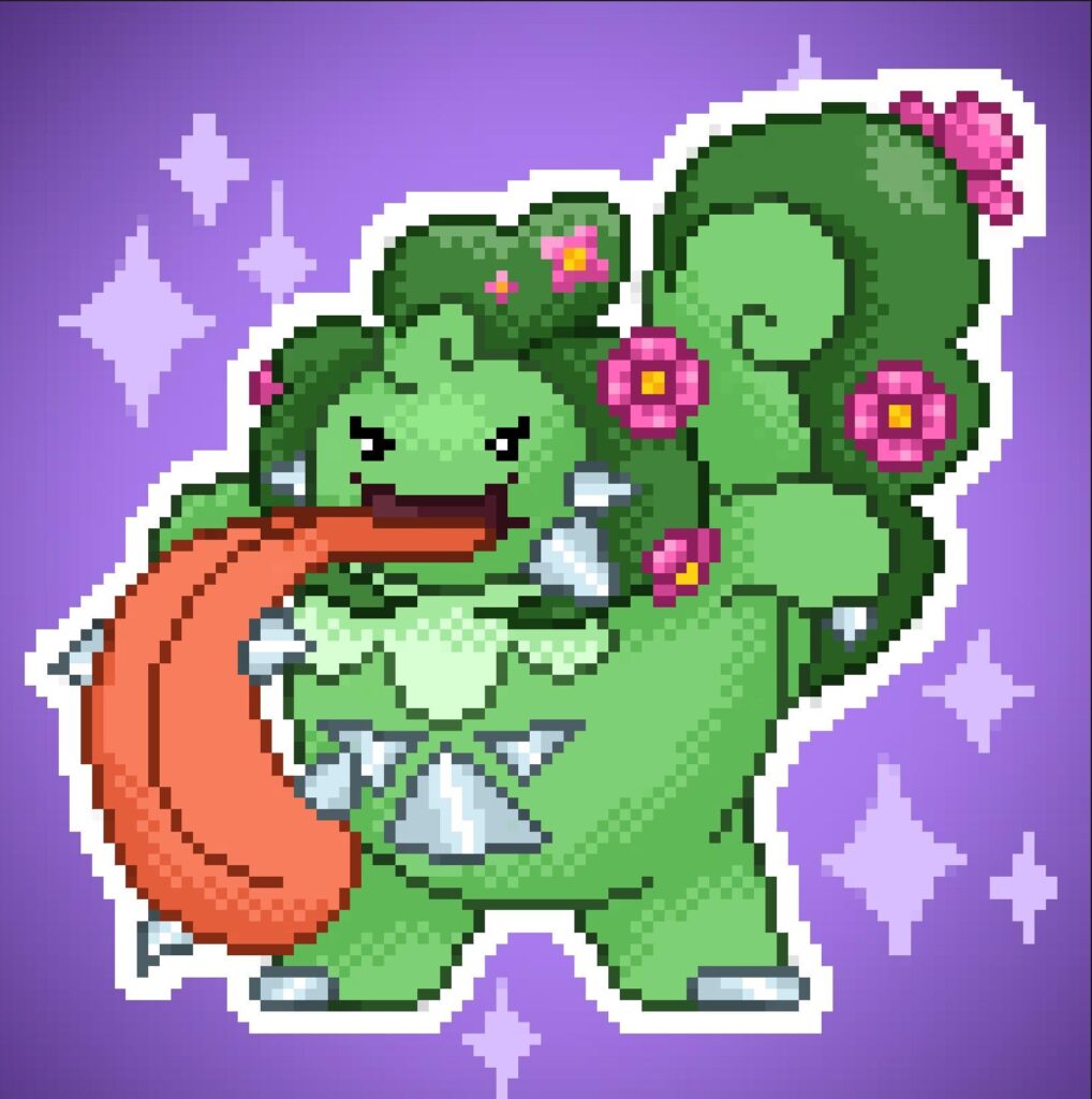 What do u think of my first Pokémon pixel art? It’s a steel grass Lickilicky form!