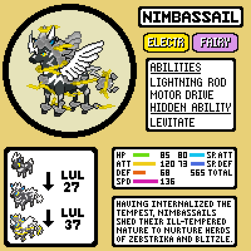 Blitzle/Zebstrika Evolution: Nimbassail - The Pegasus Pokemon