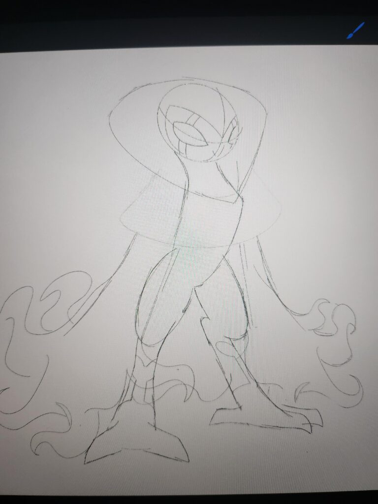 Thoughts on this sketch? Idk if I should add to the head or leave it round