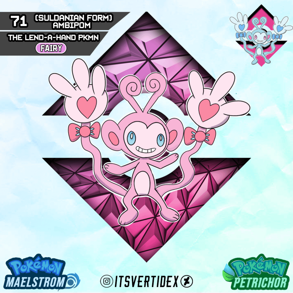 Meet Suldanian Ambipom who helps out in the Pokemon Centers