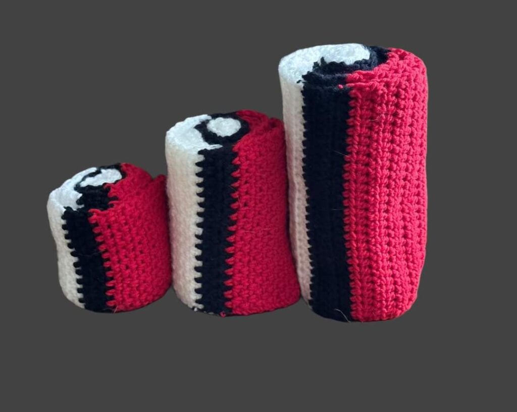 My wife Crochets and started making these roll up scarves