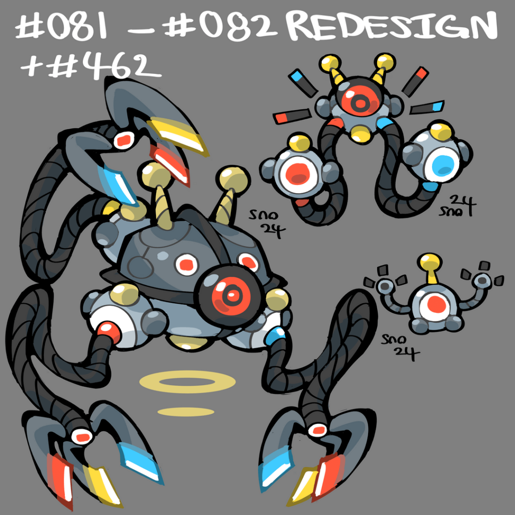 Redesigning Pokémon for Fun: The Magnemite Line [OC]