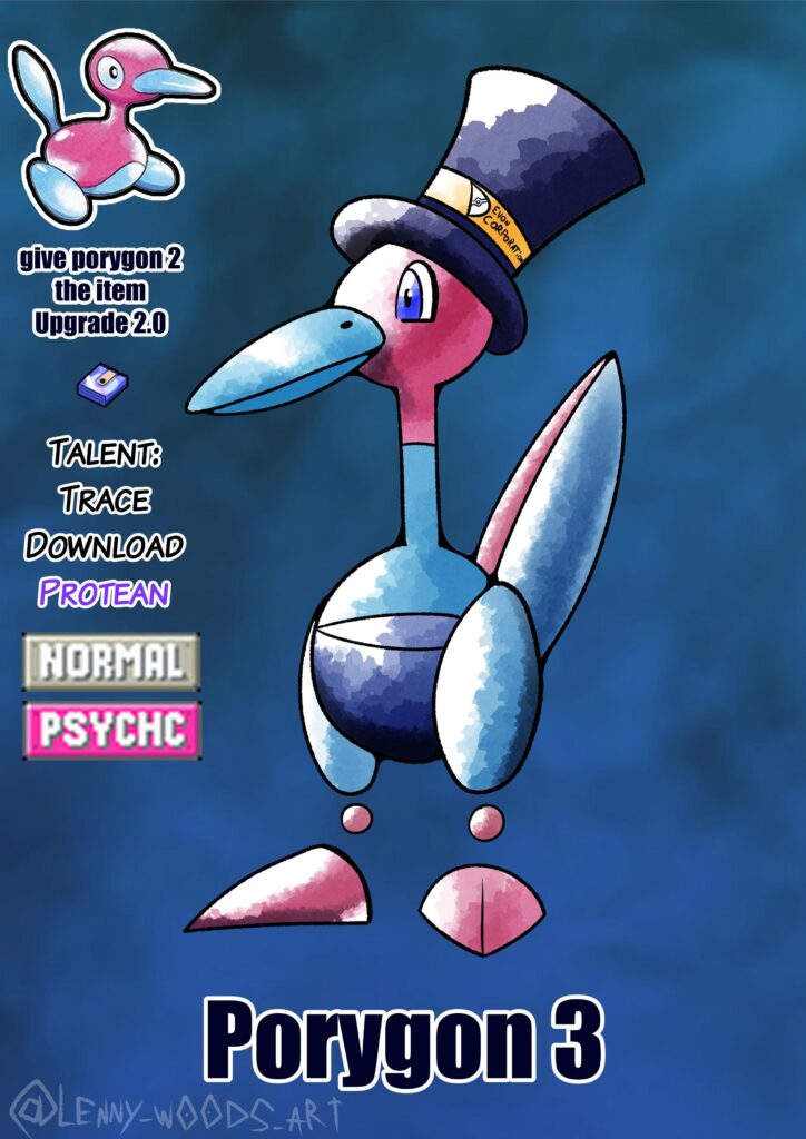 Fake evolution porygon 3 *first try ken sugimori color style (oc)