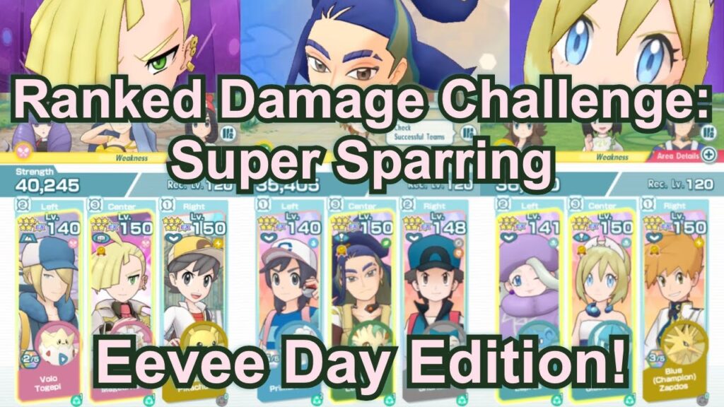 Pokemon Masters EX - 4.6M+ Points on Ranked Damage Challenge: Super Sparring (Eevee Edition)