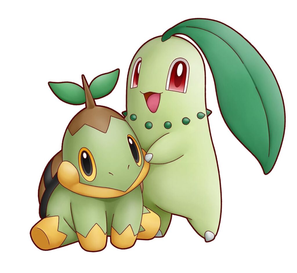[OC] Chikorita and Turtwig I drew a while ago for my bfs birthday!