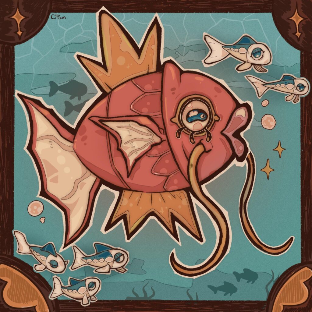 I wanted to give my hand at drawing magikarp in my style!
