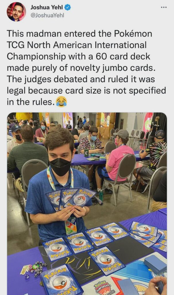This man played using only Jumbo Cards 😂