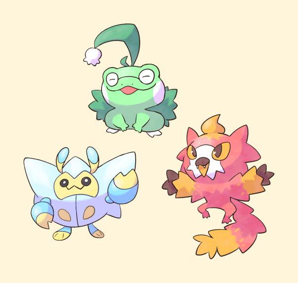 doodled some starters for a new dex im working on
