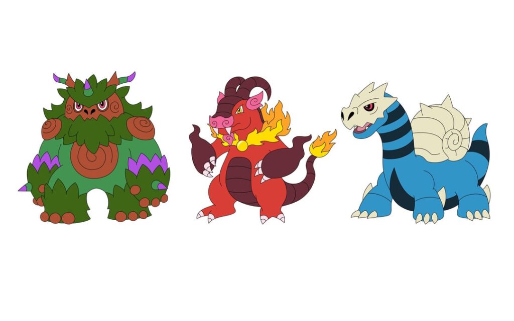 Finalizing my cryptid starter evolutions (plus shinies)