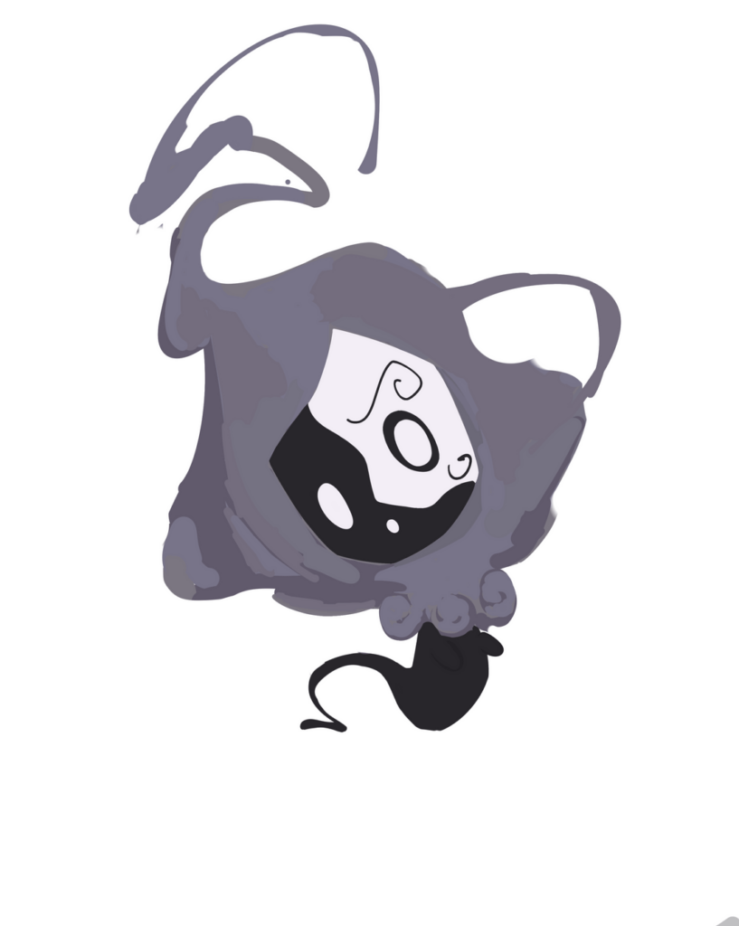 Tried painting while redesigning my ghost Pokémon, though i don't think i can finish it