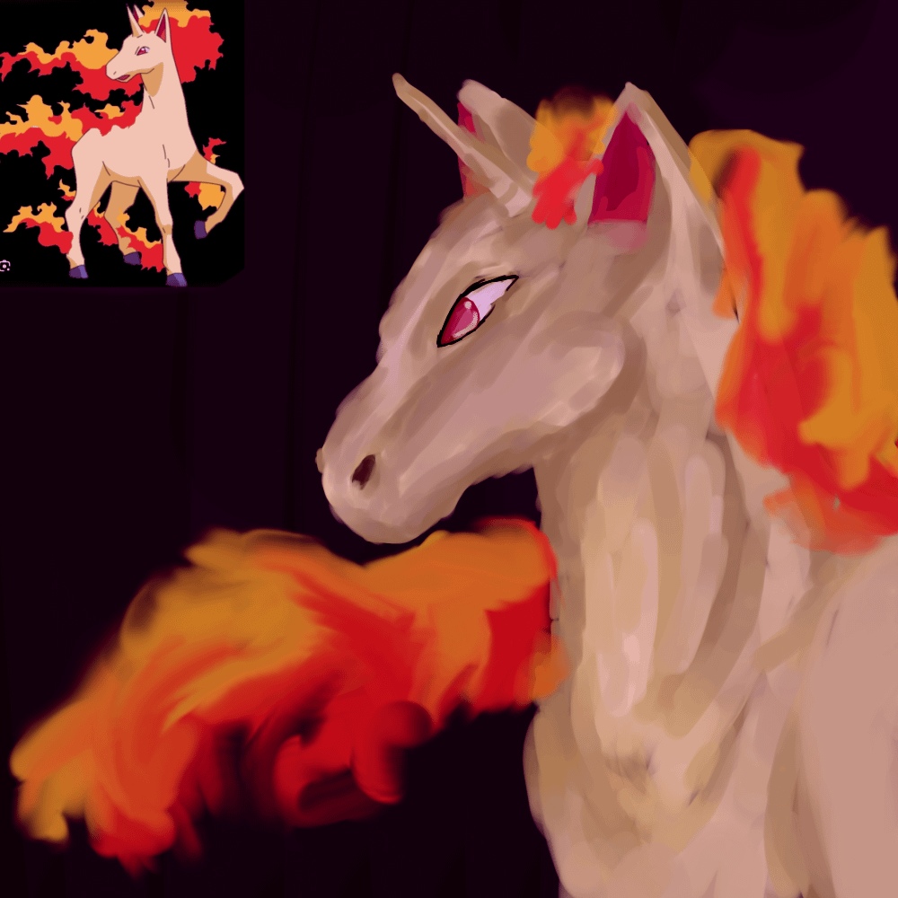 Rapidash fanart by me