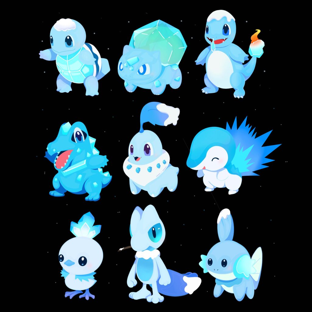 Winter Themed Starter Designs Part 1 Gen 1-3 ❄️🩵🌨️