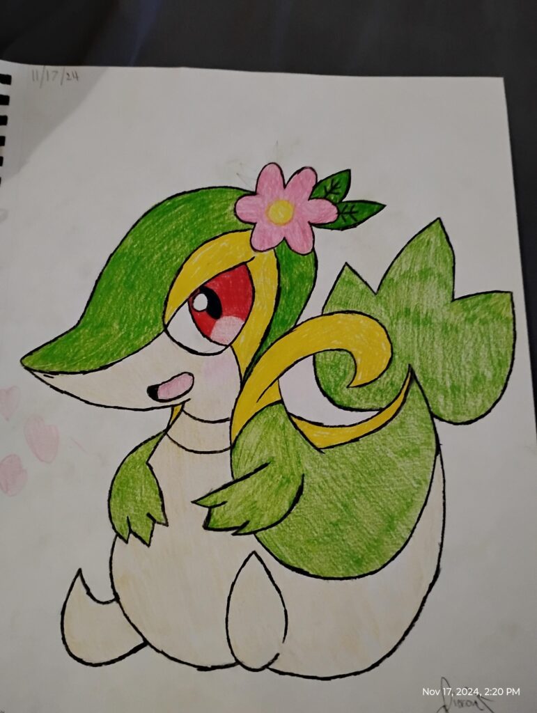 Drew this lil snivy, lemme know what you guys think of it