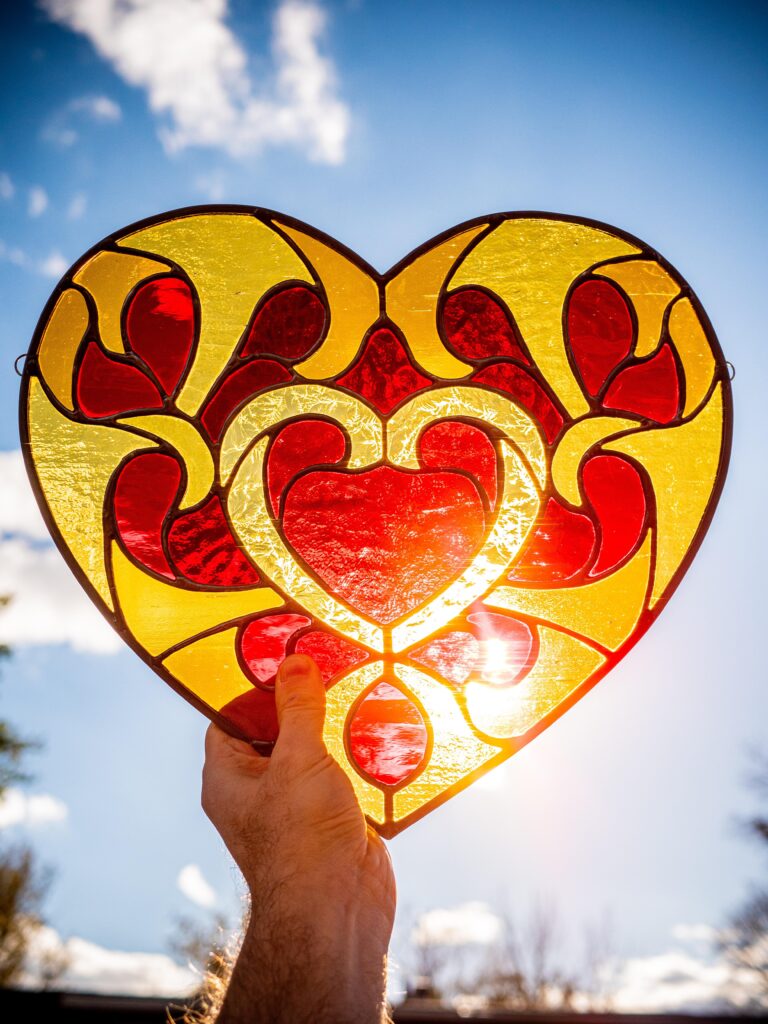 I made a Breath of the Wild heart container out of Stained Glass! ❤️