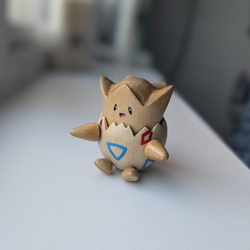 I carved a Togepi out of maple!