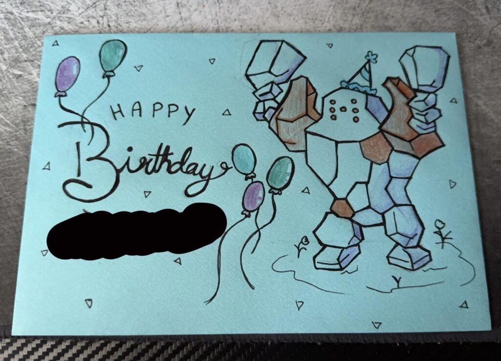 My sister surprised me with this amazing Regirock artwork for my birthday!