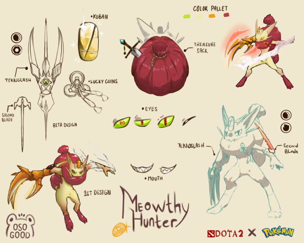 Meowthy Hunter and Tekkoslash concept