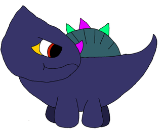Made a rock dark type dimetrodon fakemon any name ideas? (first ones normal second ones shiny)
