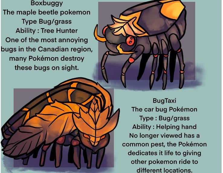Canadian Pokémon region :|: my first two days :|: New maple beetle pokemon :|”