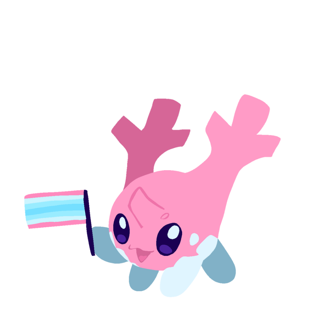 Drew some trans pride corsolas!