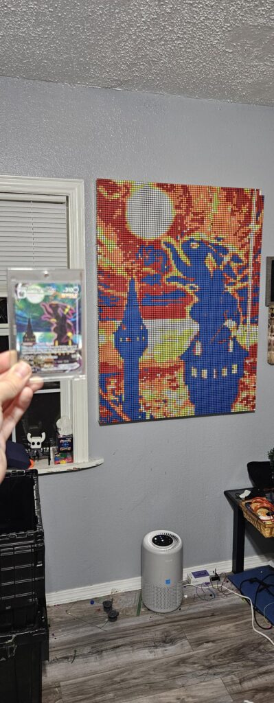 I made my favorite pokemon card from 1200 Rubiks Cubes!