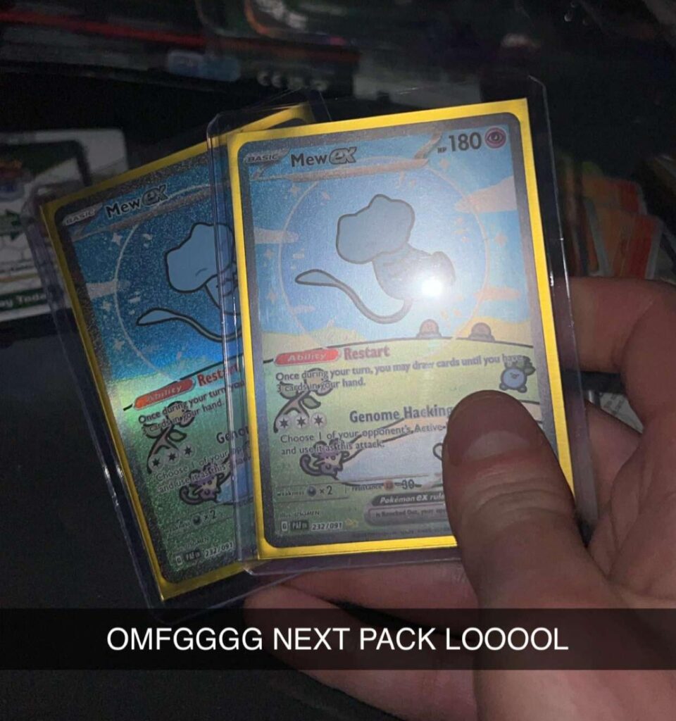 Friend pulled 2 back-to-back shiny Mew ex SIRs