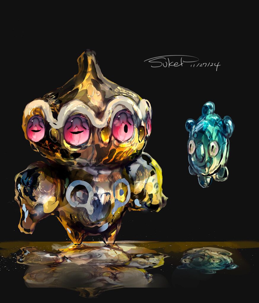 [OC] Just had an idea of Crystal Claydol & Bronzor