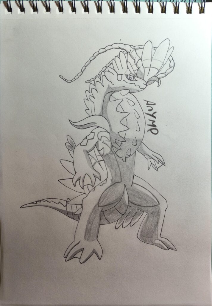 Koraidon traditional doodle for practice [OC]
