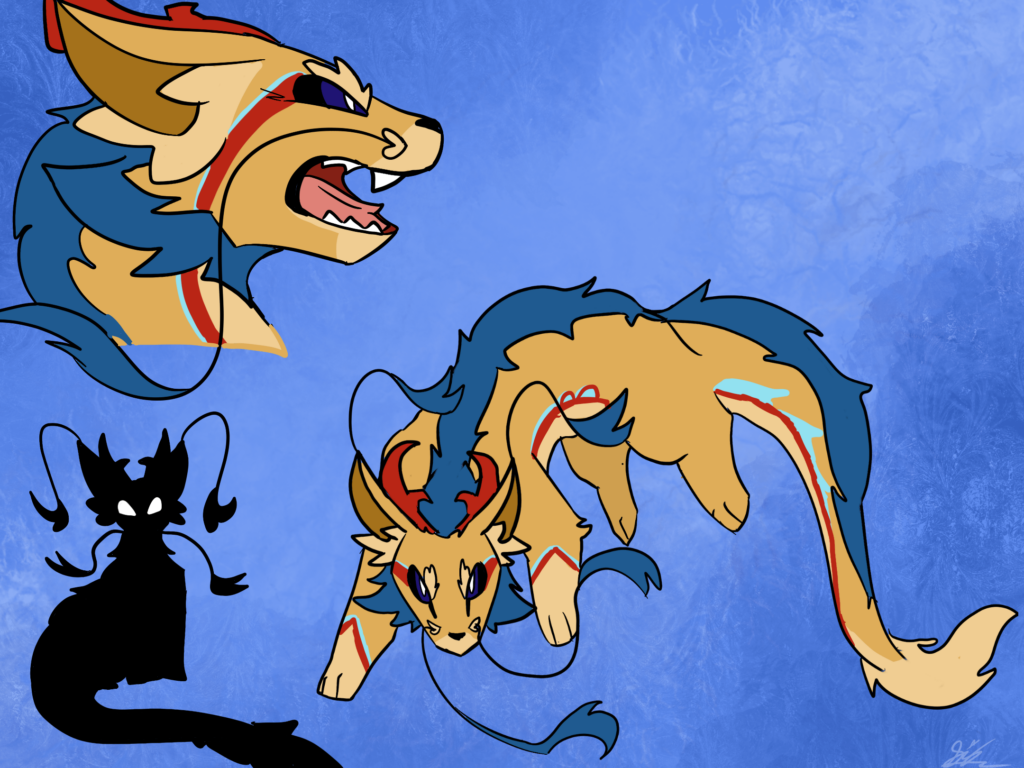 Dragon-type Eeveeloution concept, not sure if I liked this one or not so I didn’t shade it, what do you think?