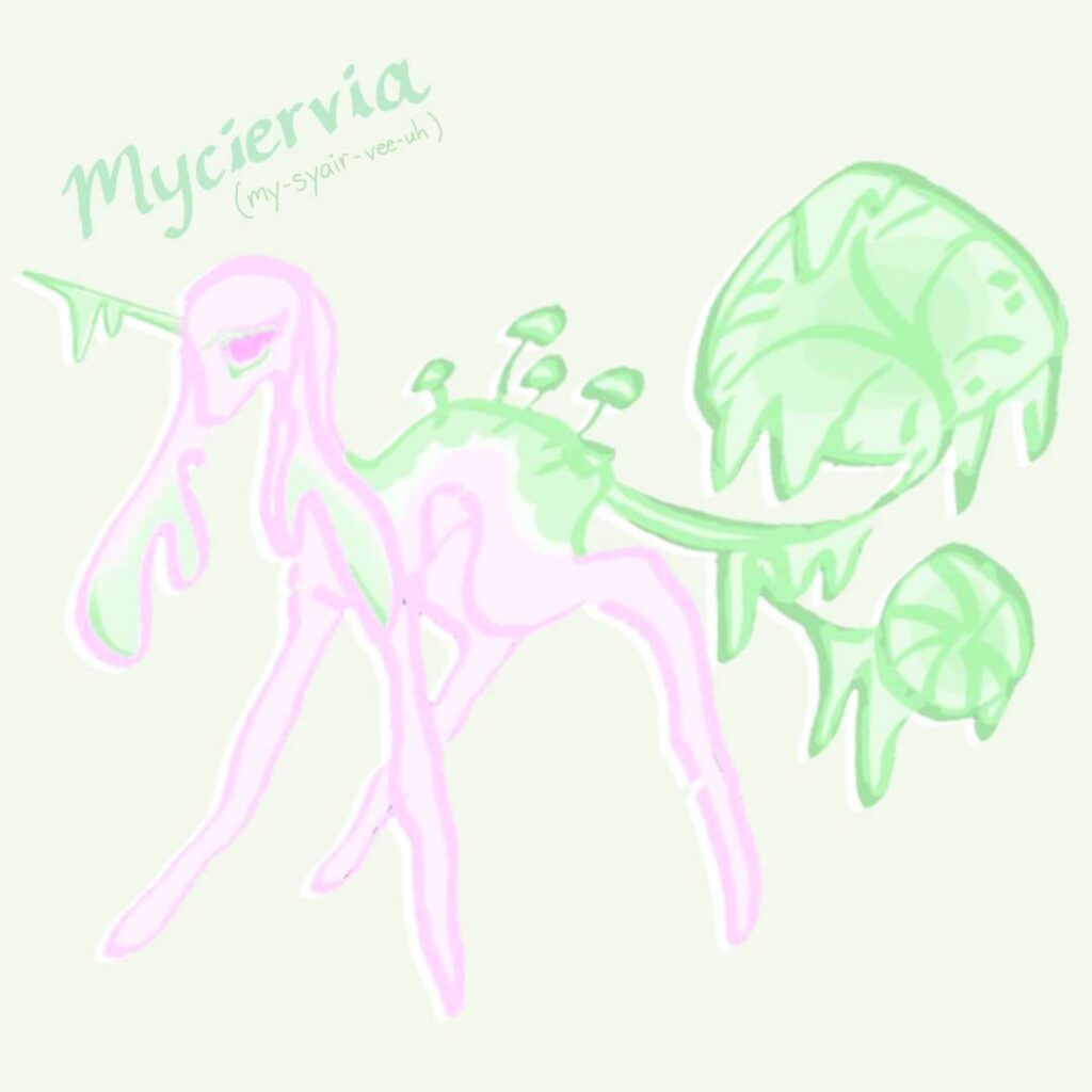 phone doodles - fairy + poison type fakemon