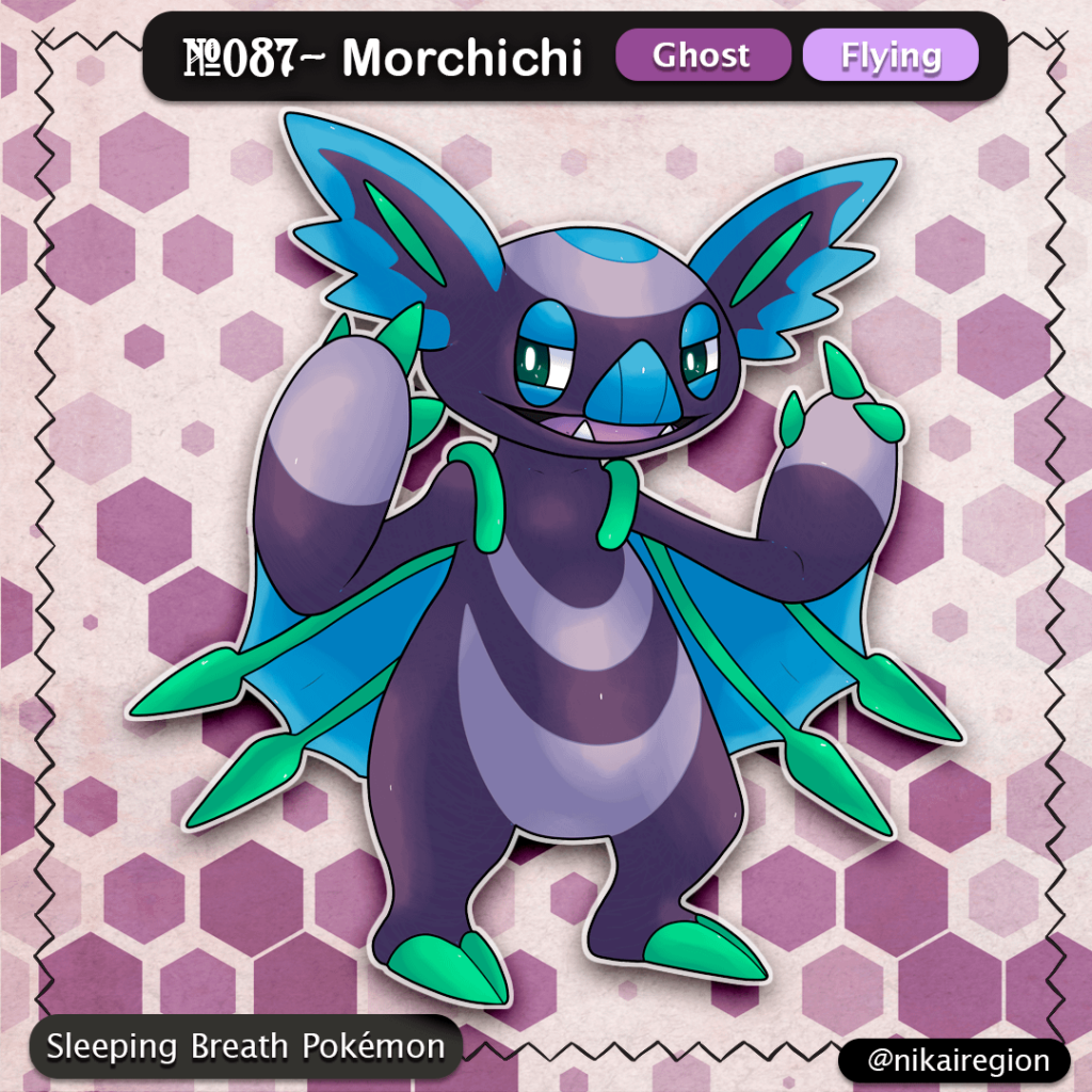 Ghost Bat Pokemon - Yamachichi Yokai Fakemon - Japanese Pokemon Region - @nikairegion