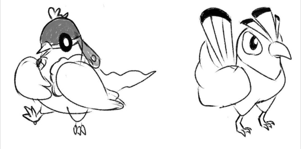 Bird fakemon sketches, any criticisms or tips to help me improve their design?