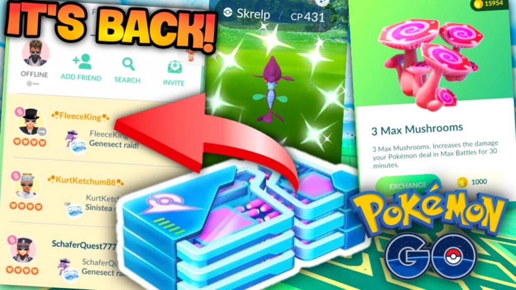 *REMOTE RAID FRINDS LIST IS BACK* Max Mushrooms a scam? Pokemon GO news