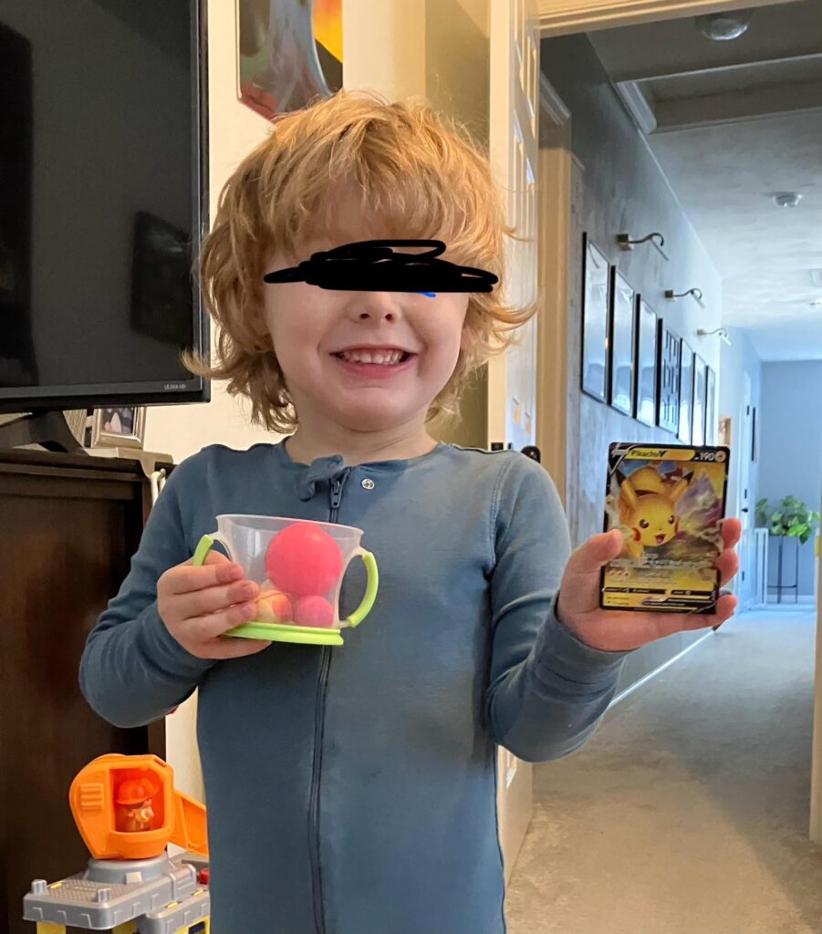 First Pack! 4yo Thinks He Pulled the Best Card in the Game