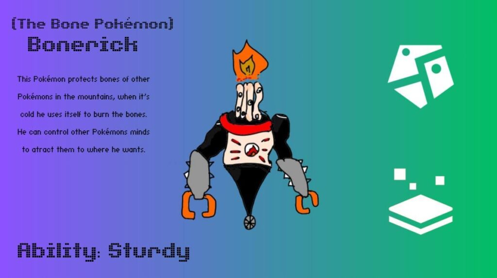 This is my first fakémon, i made a challenge with my friends (they said the things the pokémon should have) and it turned out really bad, accept any help and sorry for the poor english cuz i am european